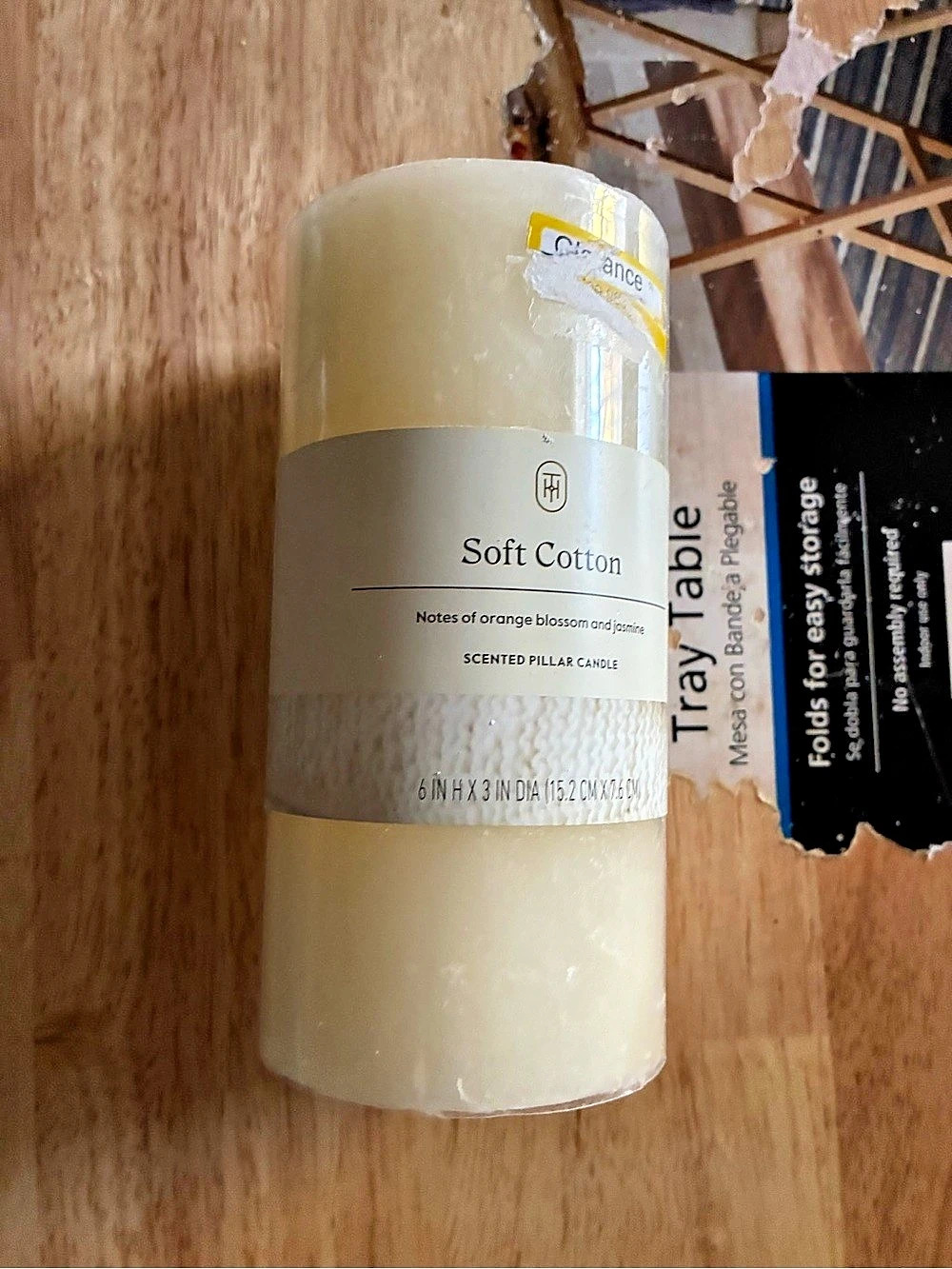 Threshold Soft Cotton Scented Pillar Candle 6" x 3" Scented Pillar Candle, Cream